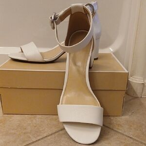 MICHAEL Michael Kors White Ankle Strap Heels